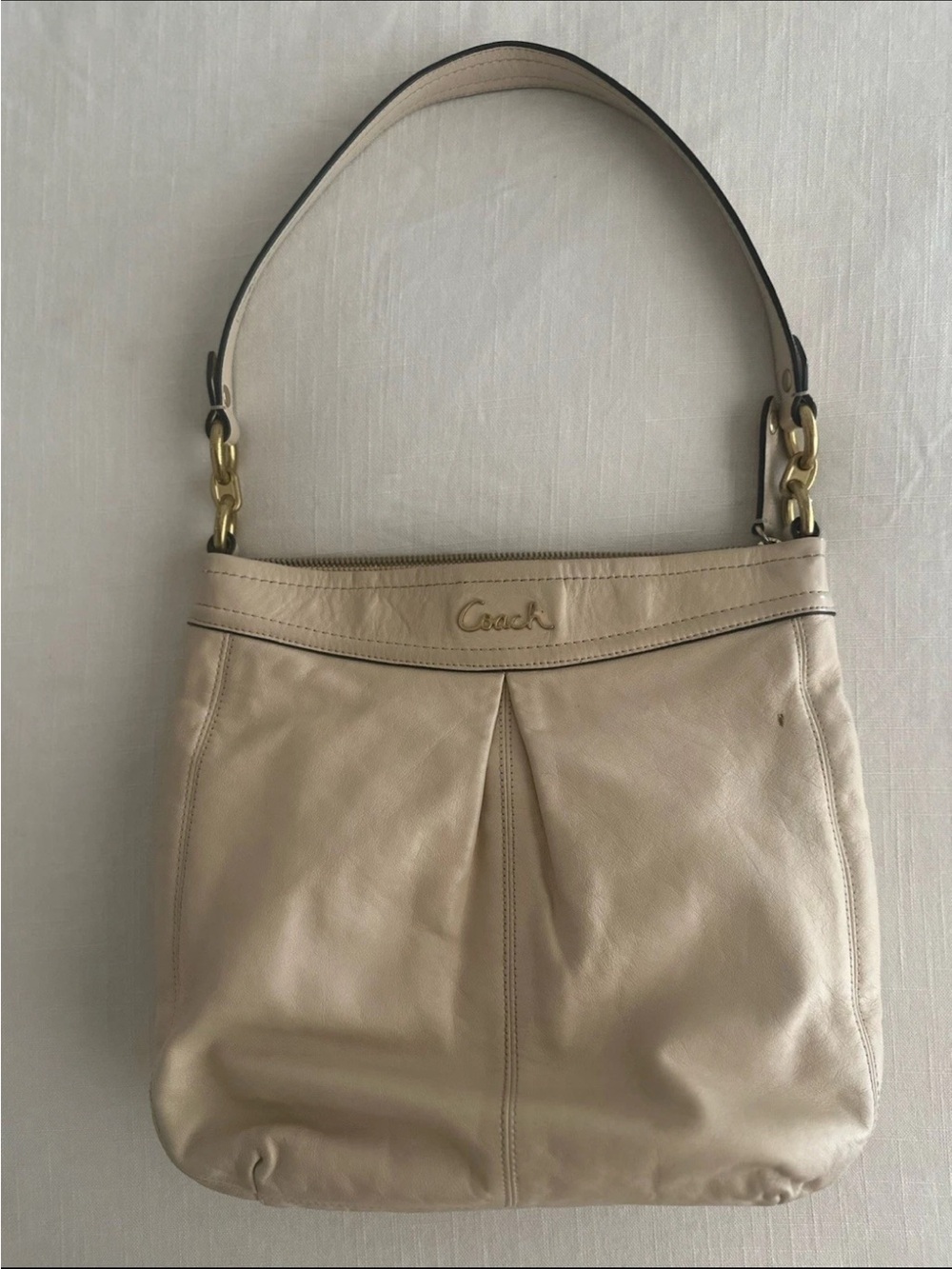 COACH Handbag Ashley Hippie Hobo Bag Beige/Creme Shoulder Bag Y2K